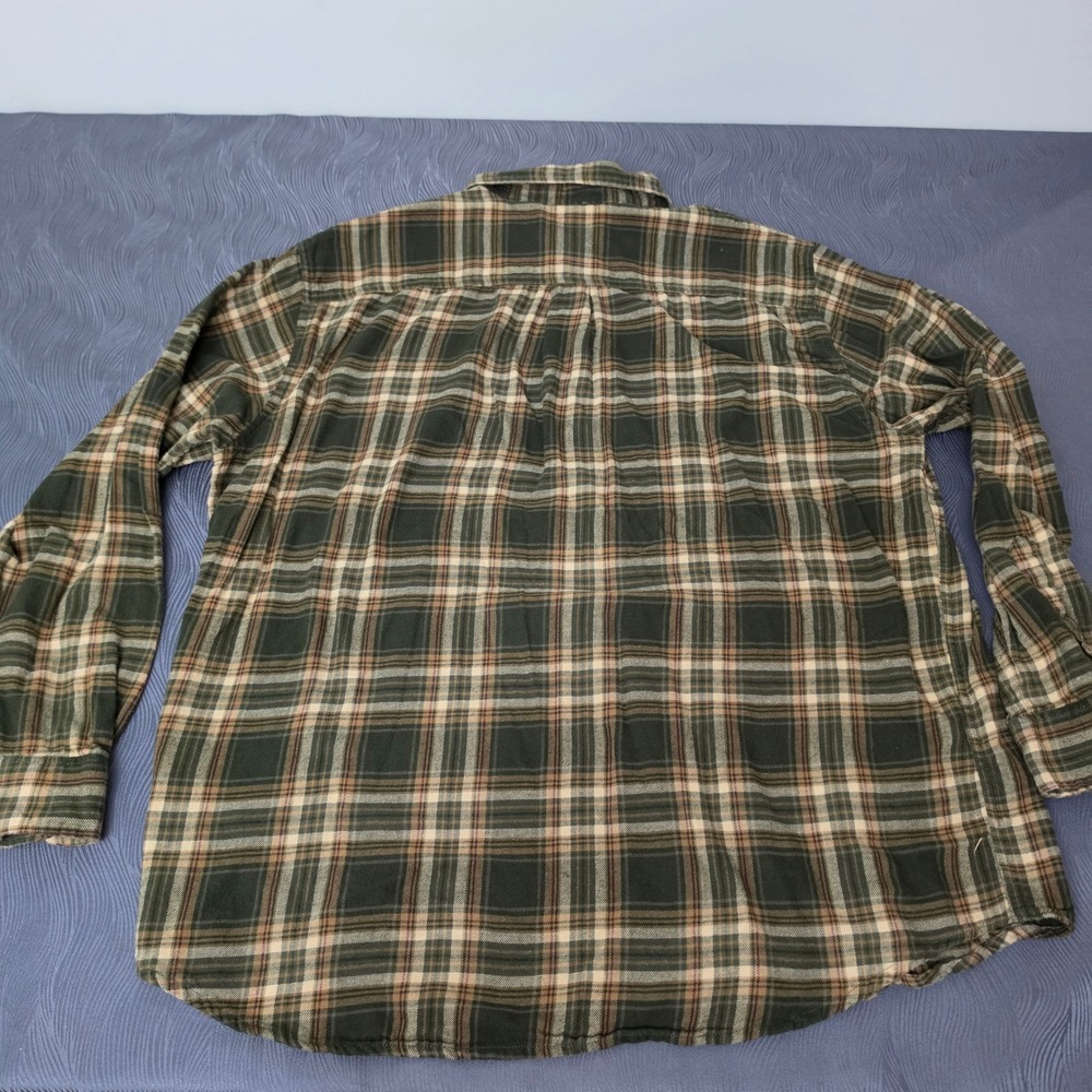 G.H. Bass & Co. Flannel Shirt Mens XXL Green Plaid Excellent Long Sleeve Cotton - Picture 7 of 8